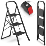 Kopėčios plieninės buitinės Higher | 3 pakopų (juodos)