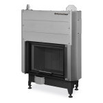 Plieninis židinio ugniakuras Romotop KV HEAT H3LE01 66.50, juoda pakura IGN su pakeliamomis durimis