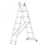 Kopėčios aliuminės, universalios, dvipusės, i&scaron;traukiamos, 2 dalių EUROSTYL | 2x7 pakopų 201-314cm