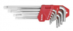Raktų &scaron;e&scaron;iabriaunių rinkinys 9vnt. T10-50mm, ilgi  TORX CrV Yato