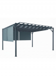 Bioklimatinė sodo pergola 3x4 m su slankiojančiu tentu ir 4 markizėmis