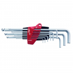 &Scaron;e&scaron;iakampių L-formos raktų rinkinys WIHA Prostar laikiklyje (9 vnt.)