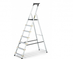 Buitinės kopėčios DRABEST ALD7 PRO 150 kg,  vienpusės su lentyna, 7  pakopų (DR-AL-D7-PRO-Ż+CZ+P )