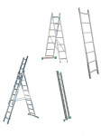 Kopėčios aliuminės, universalios, dvipusės, i&scaron;traukiamos, 3 dalių EUROSTYL | 3x7 pakopų 201-399cm