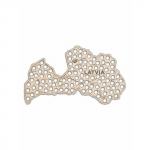 Interjero žemėlapis Sienų dekoravimas Alaus žemėlapis Carta Birra "Latvija" 72x41,5 cm, Natūralus, 103 vir&scaron;eliai