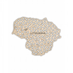 Interjero žemėlapis Sienų dekoravimas Alaus žemėlapis Carta Birra "Lietuva" 72x56,7 cm, Natūralus, 123 vir&scaron;eliai