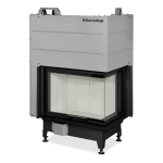 Židinio ugniakuras kampinis HL3LG24 65.51.40.01 IGN sudurtu stiklu kairės pusės pakel.stiklu 51 cm