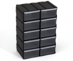 Dėžučių rinkinys Patrol Tool drawers | juodas 15,5x10x22,5 cm