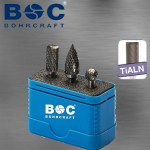 Kietmetalio frezų rinkinys Bohrcraft B/D/G formos 10,0 mm (3 vnt.)