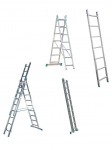 Kopėčios aliuminės, universalios, dvipusės, i&scaron;traukiamos, 3 dalių EUROSTYL | 3x11 pakopų 315-711cm