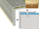 Profilis Effector A34 laiptams | auksinis 270 cm 35x35 mm