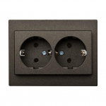 Dvivietis ki&scaron;tukinis lizdas LIREGUS EPSILON, juodos spalvos