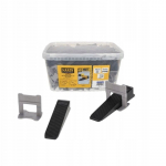 Plytelių i&scaron;lyginimo sistema Hardy | segtukai 1,5 mm, 300 vnt + plei&scaron;tai 100 vnt