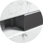 Profilis C tipo, nerūdyjančio plieno, dekoratyvinis Stainless Steel Profiles | 10 mm L-250cm