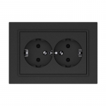 Dvivietis ki&scaron;tukinis lizdas VILMA QR1000, mat.juodos spalvos