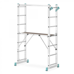 Kopėčios-darbinė aik&scaron;telė aliuminė, 2 dalių EUROSTYL | 2x7 pakopų, platforma 34/104cm