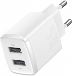 Įkroviklis Baseus Compact Charger 2U, 2 x USB, balta, 10.5 W