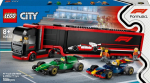 LEGO&reg; City F1&reg; Truck with RB20 & AMR24 F1&reg; Cars, 1086 vnt.