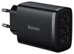 Įkroviklis Baseus CCXJ020101, 3 x USB, juoda