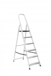 Kopėčios aliuminės, buitinės 120kg EUROSTYL | 6 pakopų 119-194cm, max 120 kg