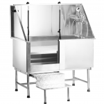 Blovi Free Standing Stainless Bath - Profesionali groomingo vonia su laipteliais ir stumdomomis durimis kairėje pusėje