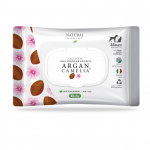 Drėgnos servetėlės &scaron;unims ir katėms kailio higienai su argano ir kamelijų aliejumi