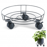 Metalinis gėlių vazono stovas ant ratukų, 31,5 cm