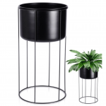 Vazonas ant stovo, juodas metalas, 20,5x45,5 cm