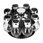 Prieskonių lentyna, besisukanti su 8vnt. stikliniais prieskonių indeliais