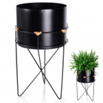 Vazonas ant stovo, juodas metalas, 17x31,5 cm