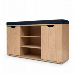 Ruda batų lentyna prie&scaron;kambariui, trijų lygių su ne&scaron;iojama sėdyne