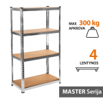 Sandėliavimo lentynos stelažai 180x120x60 MASTER (5 vnt)