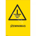Ženklas Įžeminimas Ženklo pagrindas Aliuminis (neobond 2 mm) Ženklo tipas bendras ženklas Ženklo dydis 150x220 mm (su tekstu) Gestų teksto kalba Lietuvių