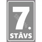 Ženklas Auk&scaron;tų numeracija &ndash; 7 auk&scaron;tas Spalva Pilka Ženklo pagrindas Aliuminis (neobond 2 mm) Ženklo tipas bendras ženklas Ženklo dydis 220 x 320 mm Gestų teksto kalba Estų