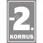 Ženklas Auk&scaron;tų numeracija &ndash; -2 auk&scaron;tas Spalva Pilka Ženklo pagrindas Aliuminis (neobond 2 mm) Ženklo tipas bendras ženklas Ženklo dydis 220 x 320 mm Gestų teksto kalba Estų
