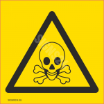 Ženklas Toksinės medžiagos Ženklo pagrindas Plastikas (PVC putplastis 2 mm) Ženklo tipas bendras ženklas Ženklo dydis 400x400 mm