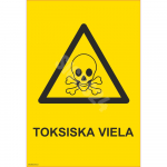 Ženklas Toksinės medžiagos Ženklo pagrindas Plastikas (PVC putplastis 2 mm) Ženklo tipas bendras ženklas Ženklo dydis 150x220 mm (su tekstu) Gestų teksto kalba Latvių