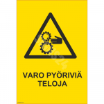 Ženklas Judančios įrenginių dalys Ženklo pagrindas Aliuminis (neobond 2 mm) Ženklo tipas bendras ženklas Ženklo dydis 150x220 mm (su tekstu) Gestų teksto kalba Suomių
