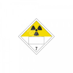 ADR ženklas Radioaktyvus I klasė 7 su numeriu / Radioactive I class 7 with number Ženklo pagrindas Lipdukas Ženklo tipas bendras ženklas Ženklo dydis 250x250 mm (kra&scaron;to ilgis)