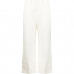 Bridžai moterims, Balta, Cropped flat front pants