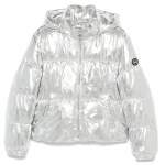 Džemperis moterims, Sidabrinė, Hooded high shine down