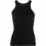 Mar&scaron;kiniai be rankovių moterims, Juoda, Rib tank top