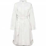 Midi suknelė moterims, Balta, linen dress