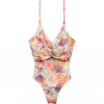 Maudymosi kostiumėlis moterims, Raudona, Palm Swimsuit