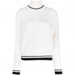 Kardiganas moterims, Balta, Turtleneck sweater