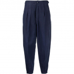 Laisvalaikio kelnės moterims, Mėlyna, Cropped flat front pants