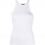 Mar&scaron;kiniai be rankovių moterims, Balta, Rib tank top