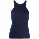 Mar&scaron;kiniai be rankovių moterims, Mėlyna, Rib tank top