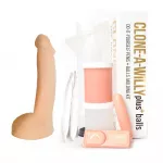 Clone A Willy dildo gamybos rinkinys su sėklidėmis, kūno spalvos