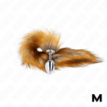 KINK PLEASURE PLUGS &ndash; kink - analinis plugas dėl m 8 x 3.5 cm su dirbtiniais uodega 40 cm rudas